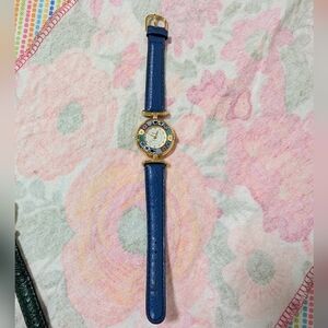 Blue Venetia Murano Millefiori Floral Glass Of Of Venice Vintage Watch, Runs